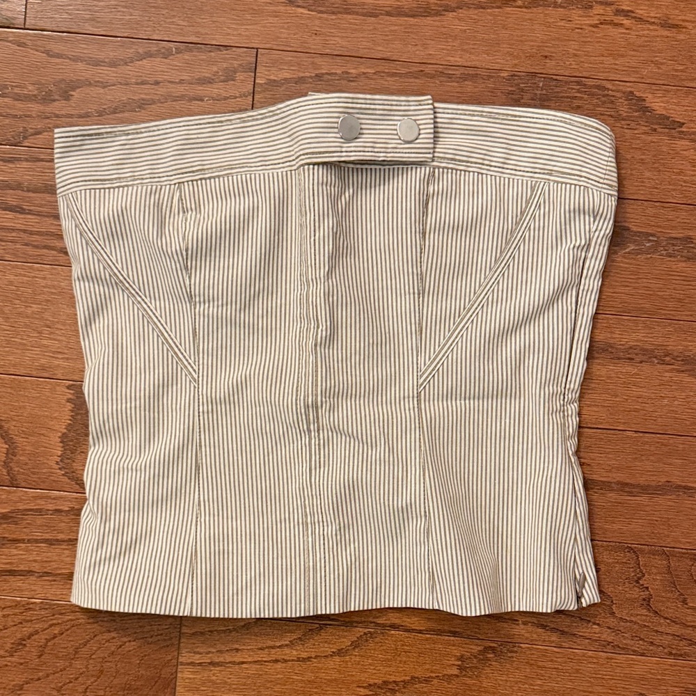 Zara Striped Crop Top in Cream and Gray